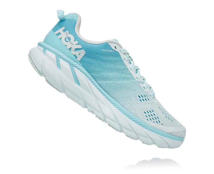 Hoka One One Loopschoenen Dames - Clifton 6 - Blauw/Wit - QP3176842